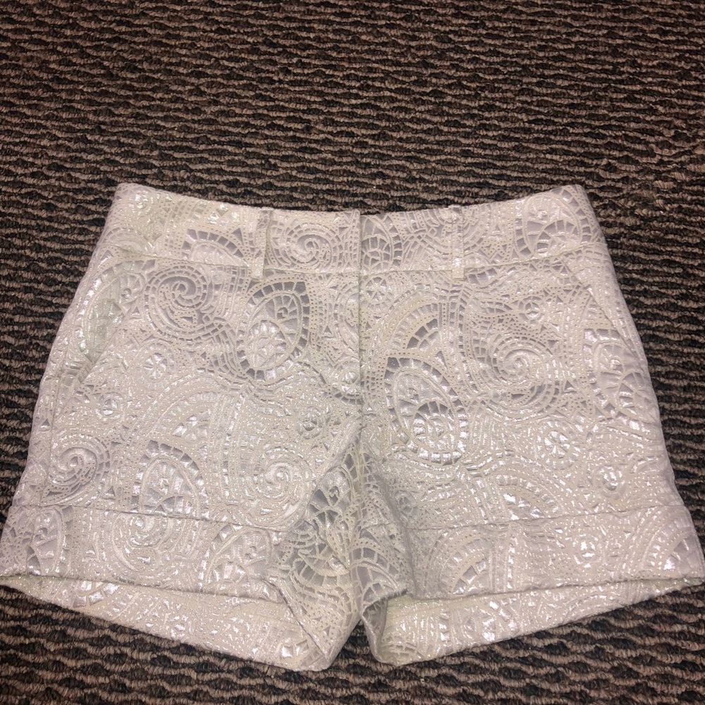 Sparkly, crisp white shorts!